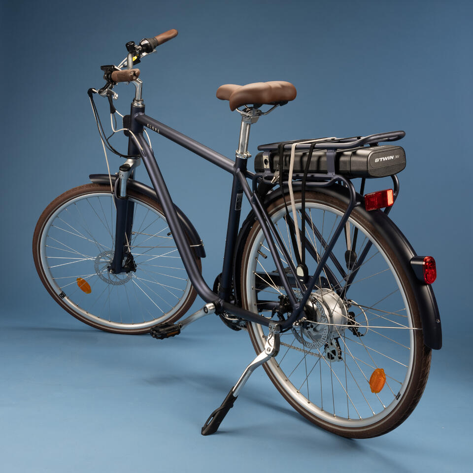 VELO DE VILLE ELECTRIQUE ELOPS 900 CADRE HAUT BLEU MARINE – Image 19