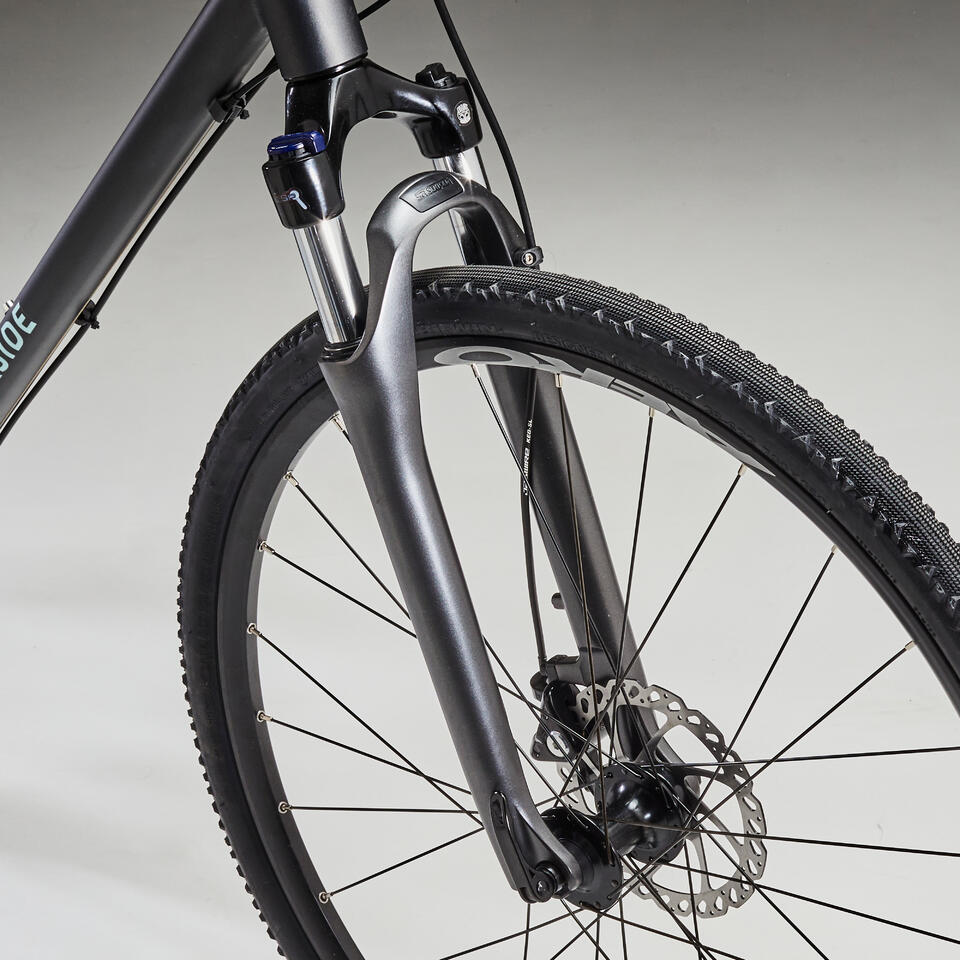 VELO TOUT CHEMIN RIVERSIDE 700 GRIS & VERT D'EAU – Image 5