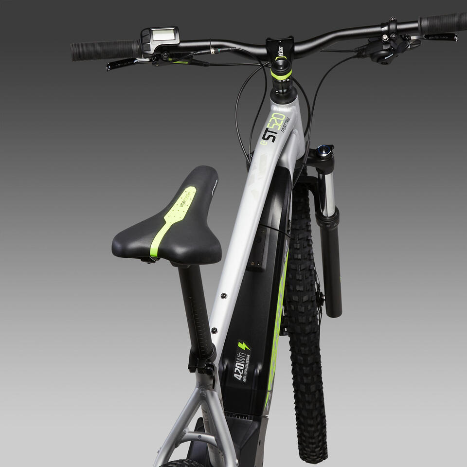 VÉLO VTT ÉLECTRIQUE E-ST 520 GRIS JAUNE 27,5" – Image 11