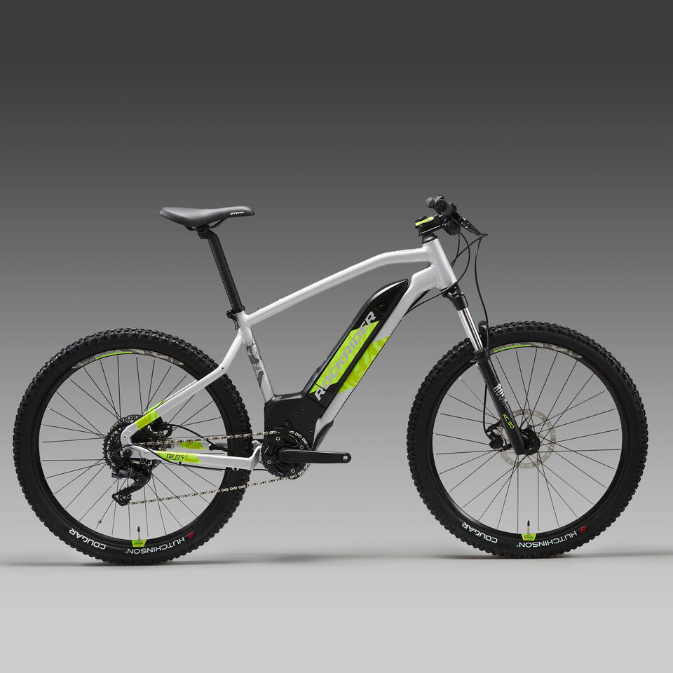 VÉLO VTT ÉLECTRIQUE E-ST 520 GRIS JAUNE 27,5" – Image 3