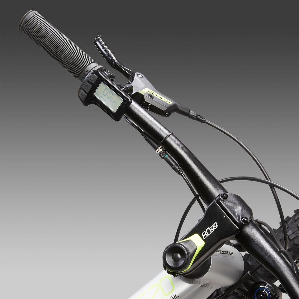 VÉLO VTT ÉLECTRIQUE E-ST 520 GRIS JAUNE 27,5" – Image 8