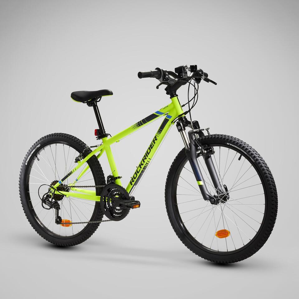 VTT ENFANT ROCKRIDER ST 500 24 POUCES 9-12 ANS JAUNE FLUO – Image 2