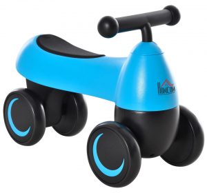 DRAISIENNE VÉLO ENFANT 4 ROUES EVA SELLE GUIDON ERGONOMIQUE BLEU NOIR