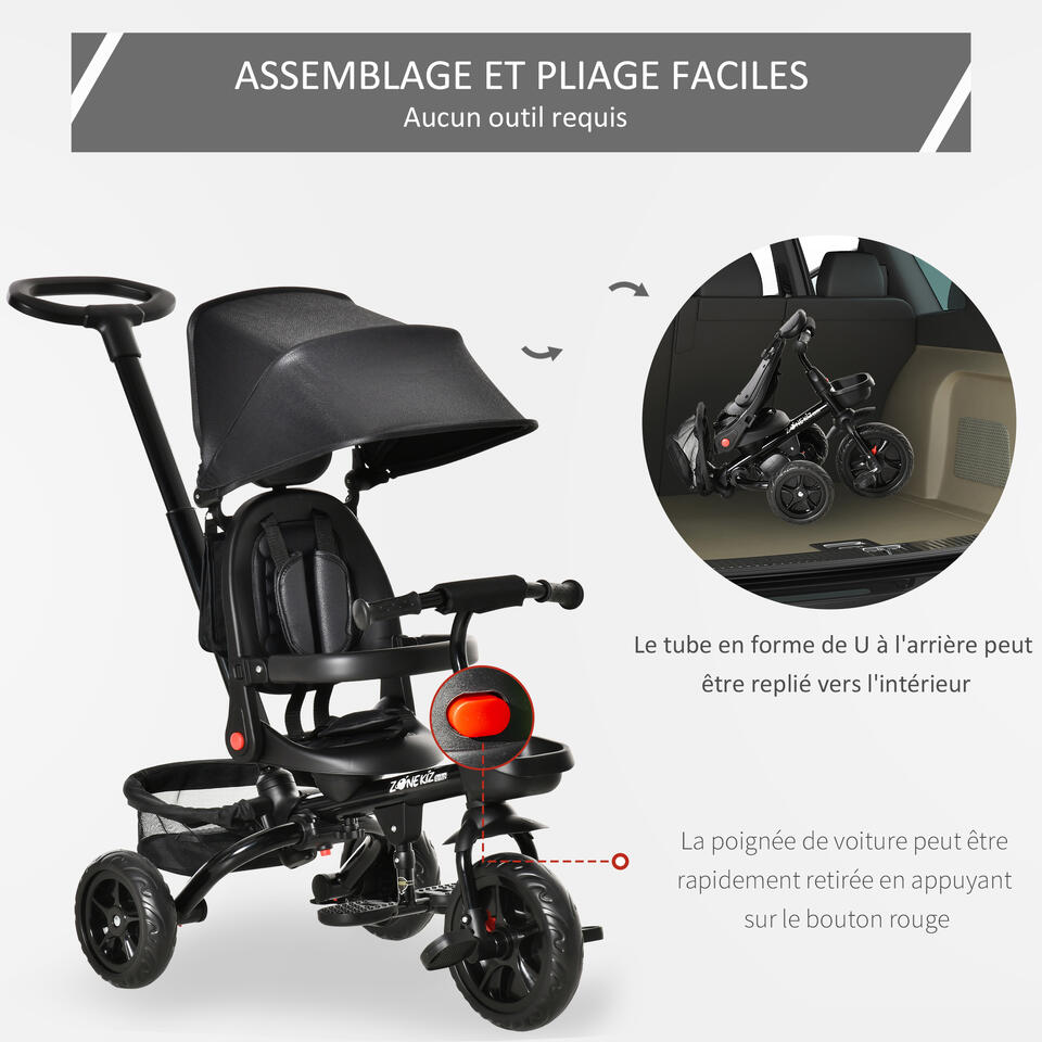 TRICYCLE ENFANT ÉVOLUTIF PLIABLE MULTI-ÉQUIPÉ MÉTAL PP – Image 4