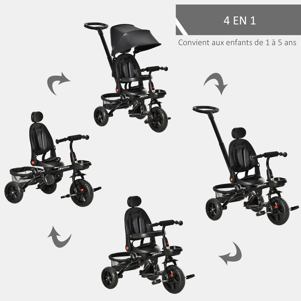 TRICYCLE ENFANT ÉVOLUTIF PLIABLE MULTI-ÉQUIPÉ MÉTAL PP – Image 5