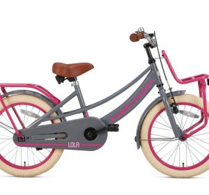 VÉLO ENFANT SUPERSUPER LOLA - FILLES - 18 POUCES - GRIS / ROSE
