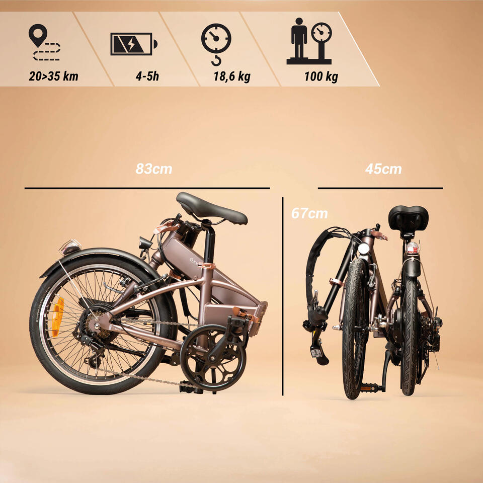 VELO PLIANT A ASSISTANCE ELECTRIQUE TILT 500 TAUPE – Image 3