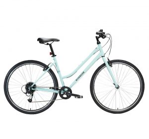 VELO TOUT CHEMIN RIVERSIDE 120 ENJAMBEMENT BAS VERT PASTEL