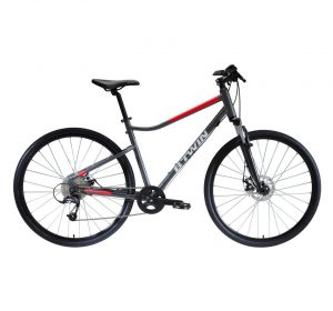 VÉLO TOUT CHEMIN RIVERSIDE 500 GRIS ROUGE