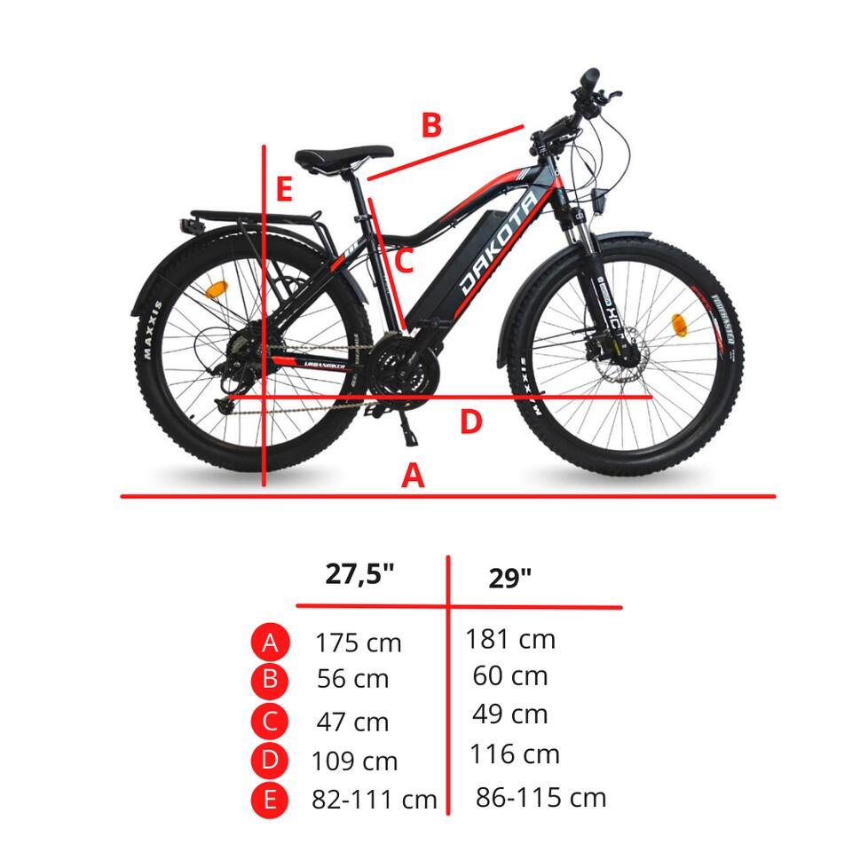 VÉLO VTT ÉLECTRIQUE DAKOTA FE ROUGE, 250W, 840WH, ÉQUIPEMENT COMPLET – Image 5