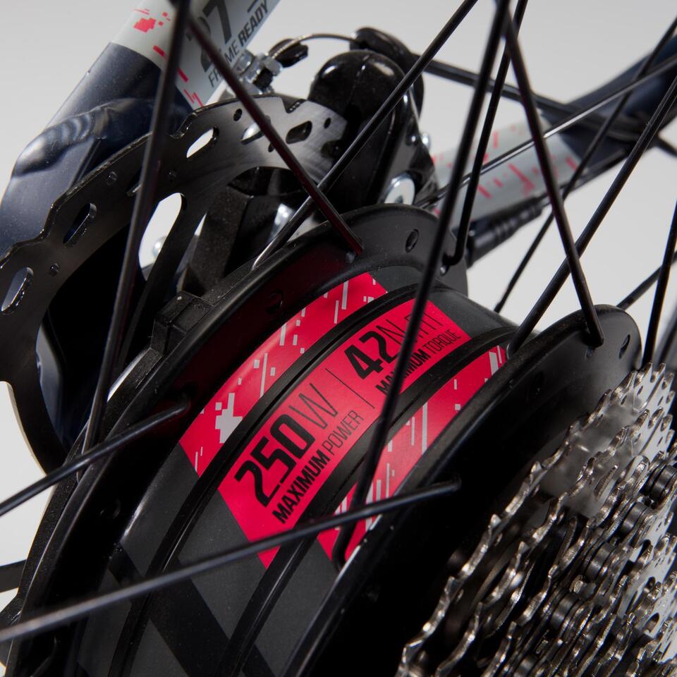 VÉLO VTT ÉLECTRIQUE E-ST 500 FEMME BLEU 27,5"- MOTEUR ROUE – Image 5